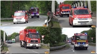 Explosion  Großbrand in Fleischmehlfabrik Einsatzfahrten der Feuerwehren Lkr Cloppenburg [upl. by Amehr222]