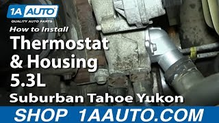 How to Replace Thermostat amp Housing 0006 Chevy Suburban [upl. by Carboni]