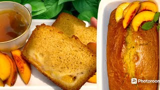 Luscious Peach Loaf Cake Recipe [upl. by Arrais]