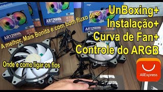 Fans Aigo AR12 PRO unboxinginstalaçãoRGBCurva de fan [upl. by Havot583]