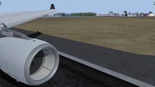 P3D V460FPSAerosoft A330 wingview landing in Cotonou [upl. by Nywloc]