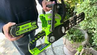 HONEST Review of The Greenworks 24V 12 Brushless Chainsaw [upl. by Ecirtram506]