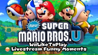 WiiLikeToPlay  New Super Mario Bros U Livestream Funny Moments [upl. by Nnylyahs701]