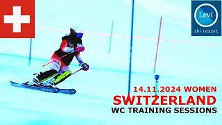 LEVI WC SL Training Sessions 2024 SWITZERLAND Women [upl. by Yroj]