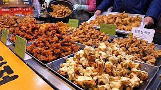 치킨의 성지 줄서서 먹는 망원시장 치킨 닭강정 통닭 길거리음식  Crispy Spicy chicken Dakgangjung  Korean Street food [upl. by Annoled]