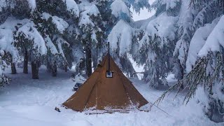 Solo Hot Tent Camping  Firehiking Teepee Tent Compilation [upl. by Gavriella]