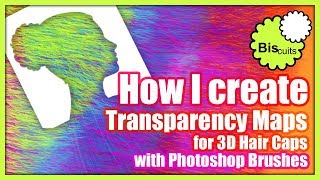 How I create a Transparency Map for 3D Hair Caps with Photoshop Brushes [upl. by Cowley384]