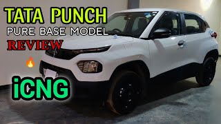 REVIEW OF TATA PUNCH iCNG PURE BASE MODEL  WHITE COLOUR TATA PUNCH PURE ICNG👍🏼punchcartatacng [upl. by Venn]