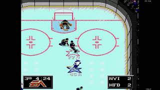 NHL 94 franchise league 1990 quarterfinals whalers vs richterhes NYI [upl. by Ahsrats291]