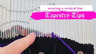 🕷️TAPESTRY TIPS 🕷️  How to weave a vertical line in tapestry [upl. by Ymereg]