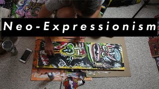 Abstract Painting  Time Lapse  NeoExpressionism Basquiat [upl. by Rabush]