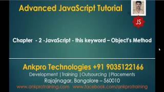 Advanced JavaScript  Chapter 2  JavaScript  this keyword  Objects Method [upl. by Kyl187]