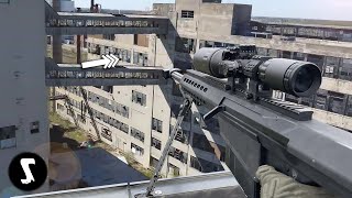 Highrise Rooftop Sniper Mission Barrett 50 Cal [upl. by Torrance]