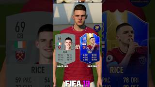 Declan Rice Best vs Worst Card From FIFA 17 to FIFA 23  Road To EA Sports FC 24 [upl. by Nivlam]