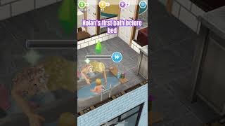 Sims FreePlay  Nolan’s first bath simsfreeplay [upl. by Parik338]