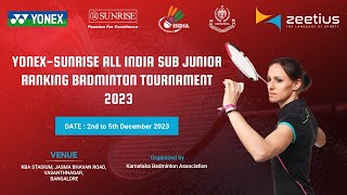 YONEXSUNRISE ALL INDIA SUB JUNIOR RANKING BADMINTON TOURNAMENT 2023  Day 1  Court 9 [upl. by Yobybab]