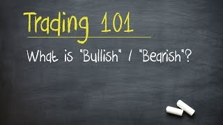 Trading 101 What is quotBullishquot  quotBearishquot [upl. by Hpseoj]