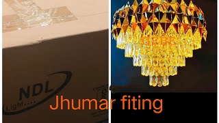 Jhumar installation  500mm crystal chandelier [upl. by Sirdna905]