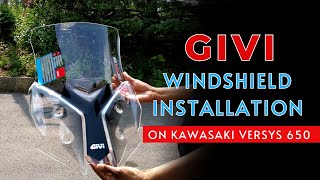 Givi Windshield Installation on 2023 Kawasaki Versys 650 [upl. by Heinrick]