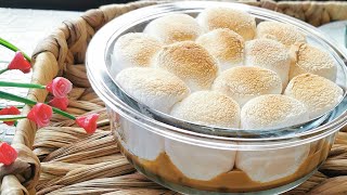 حلا المارشميلو بثلاث مكونات فقط سمورز لوتس 😋😋  Marshmallow desserts Smores dip recipe 🍡 [upl. by Tingey]