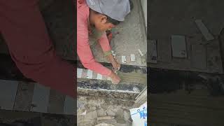 darwaja design cutting granite and tiles design tilesinstallation youtubeshorts [upl. by Rombert593]