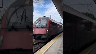 UNIQUE AND SATISFYING HORN SOUND OF RAILJET INTERCITY TRAIN OF AUSTRIA 🇦🇹 SHORT shorts viral [upl. by Riti]