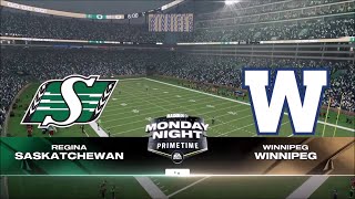 Madden 25 CFL Winnipeg Blue Bombers vs Saskatchewan Roughriders [upl. by Adaurd]