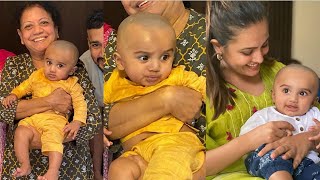 Anita Hassanandani Son Aarav Reddy Mundan Ceremony [upl. by Metzger]