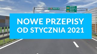 Nowe przepisy drogowe Grudzień 2020 styczeń 2021 [upl. by Anilam210]