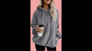 Century Star Womens Fuzzy Hoodies Pullover Sport Hoodie Cozy Oversized Pockets Hooded Sweatshirt Ath [upl. by Jelle]