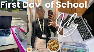 First day of CollegeSixthForm Vlog  year 13  6AM grwm morning routine school day realistic [upl. by Ennairam]