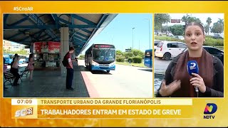 Trabalhadores do transporte público de Florianópolis em estado de greve [upl. by Notsehc]