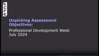 Unpicking Assessment Objectives [upl. by Ellenet902]