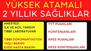 2023 yks sıralamalar Ataması olan iki yıllık sağlık bölümleri puanları sağlık bölümü tercihi [upl. by Valtin]