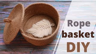 No sew Rope basket DIY tutorial ❤ Easy and cool [upl. by Fokos]