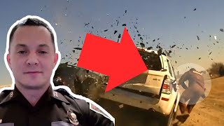 COLLISION Insane Crash Leaves Officer Inches Away From Losing His Life [upl. by Hedve]