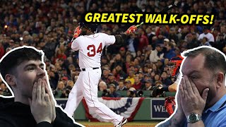 Greatest WalkOffs in MLB History British Father and Son Reacts [upl. by Kcinnay]