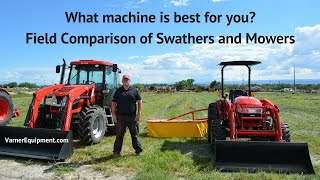 Field Comparison Swathers Drum Mowers and Disc Mowers [upl. by Cuhp]