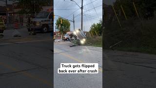 Truck get flipped back over after accident [upl. by Rimola]