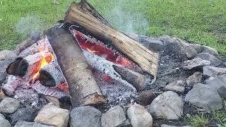 Nice hot fire Curtis Michigan Upper Peninsla of Michigan [upl. by Rotce]