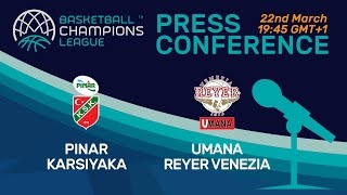 Pinar Karsiyaka v Umana Reyer Venezia  Press Conference QuarterFinal Basketball Champions League [upl. by Arte]