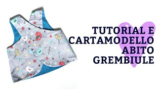 Cartamodello e Tutorial abito semplice per bambina abito a grembiule con incrocio [upl. by Arahs534]