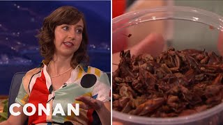 Kristen Schaal Ate Crickets For “Last Man On Earth”  CONAN on TBS [upl. by Arramahs691]