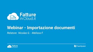 Importazione documenti da Fatture in Cloud a TS Studio Webinar Commercialisti [upl. by Inohs]