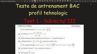 Bacalaureat Test 1 Subiect III model profil tehnologic Invata Matematica UsorMeditatii Online [upl. by Eirrehc]