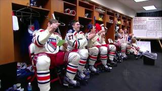 Dan Girardi announces lineup in locker room  WC 2012 [upl. by Doroteya131]