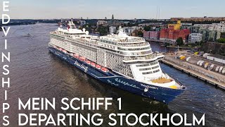 MEIN SCHIFF 1 Departing Stockholm Drone [upl. by Judi]