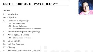 Origin of Psychology Hindi  Intro to Psychology  BPCC101 Units 11 to 122  IGNOU BAHPsych [upl. by Ratna989]