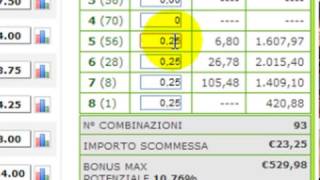 Sistema scommesse 6 su 8 2 errori Lottomatica [upl. by Ayifas633]