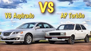 VOYAGE 19 TURBO VS HYUNDAI AZERA V6 QUEM SERÁ QUE LEVA ESSA [upl. by Ibba]